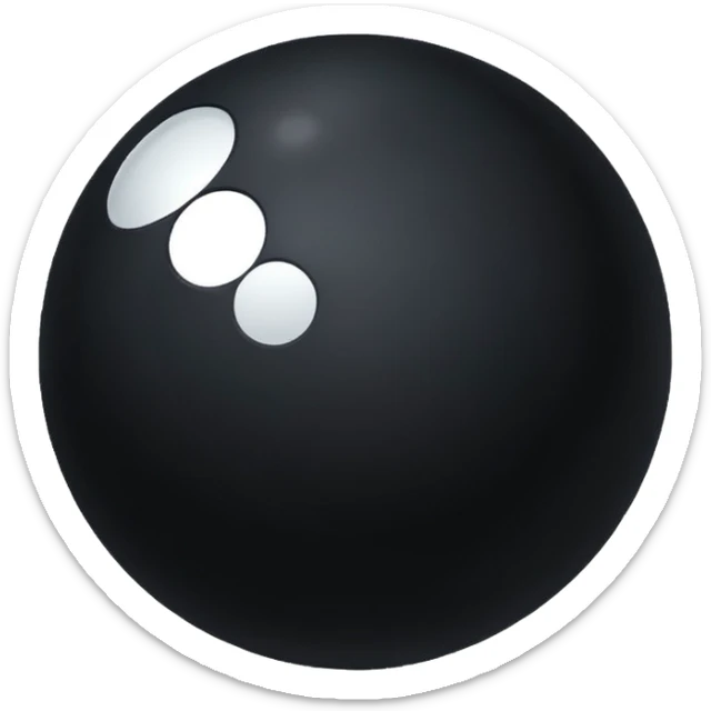 Black Ball with MB written on in the middle of it. Nothing else no holes or anything. sticker