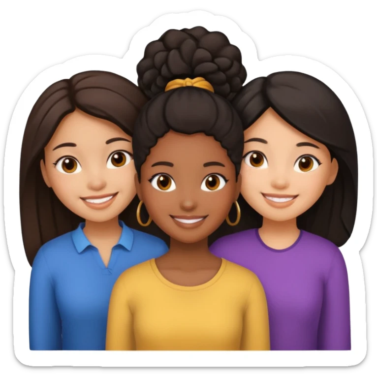 Un trouple (une fille noire, une latina et une chinoise) sticker