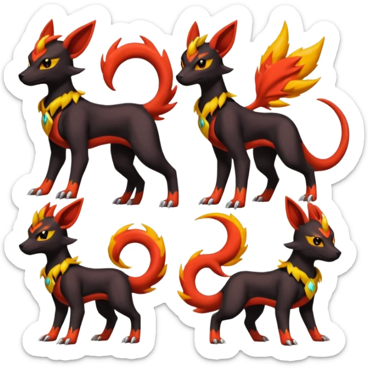 Litten-Houndoom-Salandit-Noibat-Flareon-Fakémon-Digimon-fusion (full body) sticker