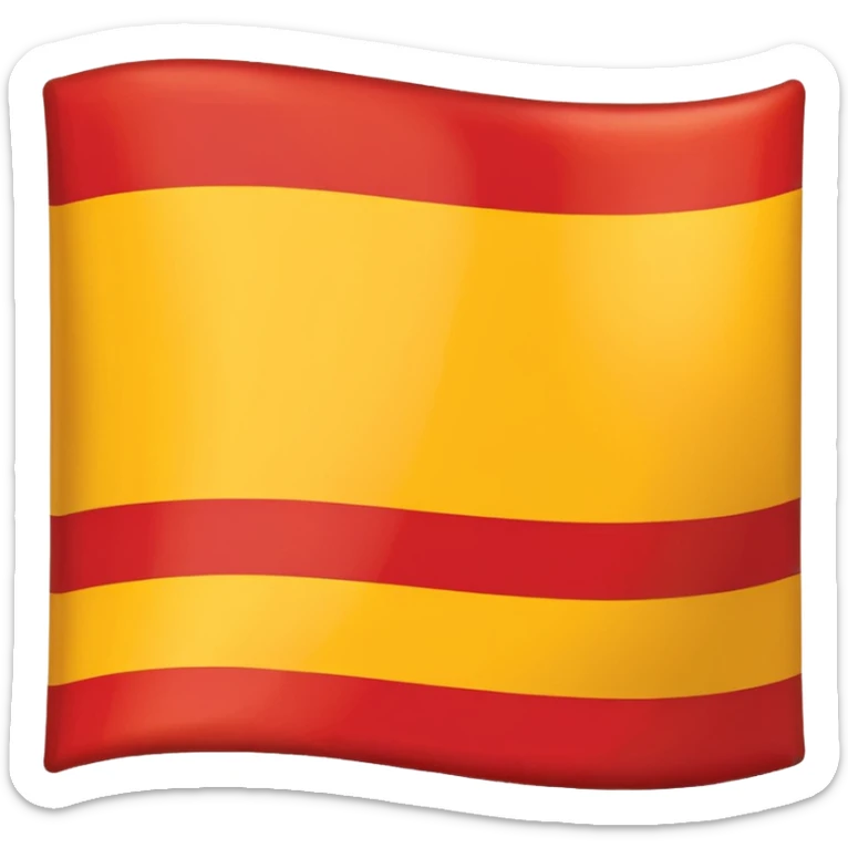 What emoji of flag which includes 50% yellow strip top nd bottom 50%red flag sticker