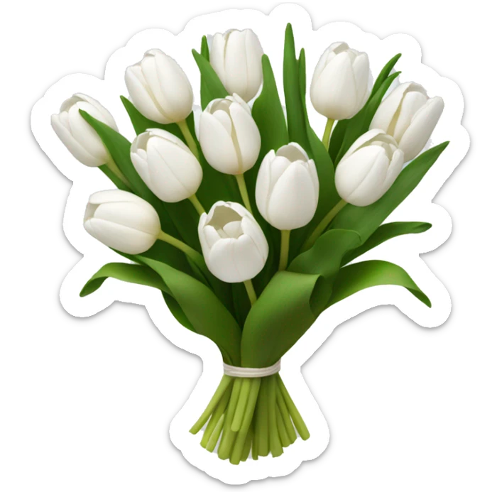 white tulip bouquet  sticker