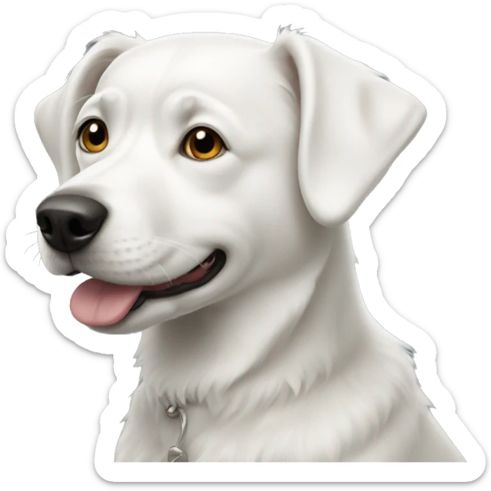 white dog sticker