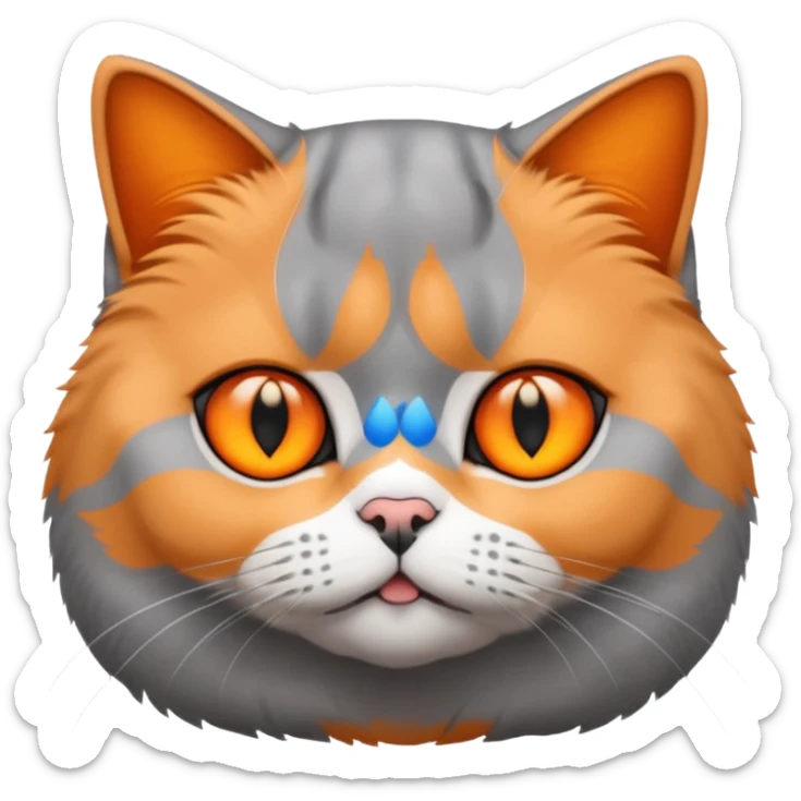 make british shorthair emoji's, female, grey furr, orange eyes sticker