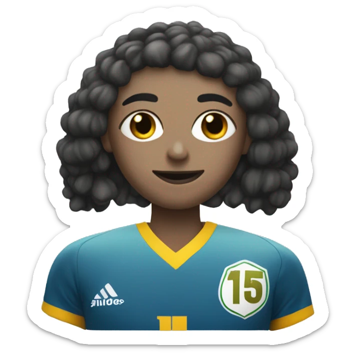 A person wearing a soccer jersey with the number 15 written on it sticker