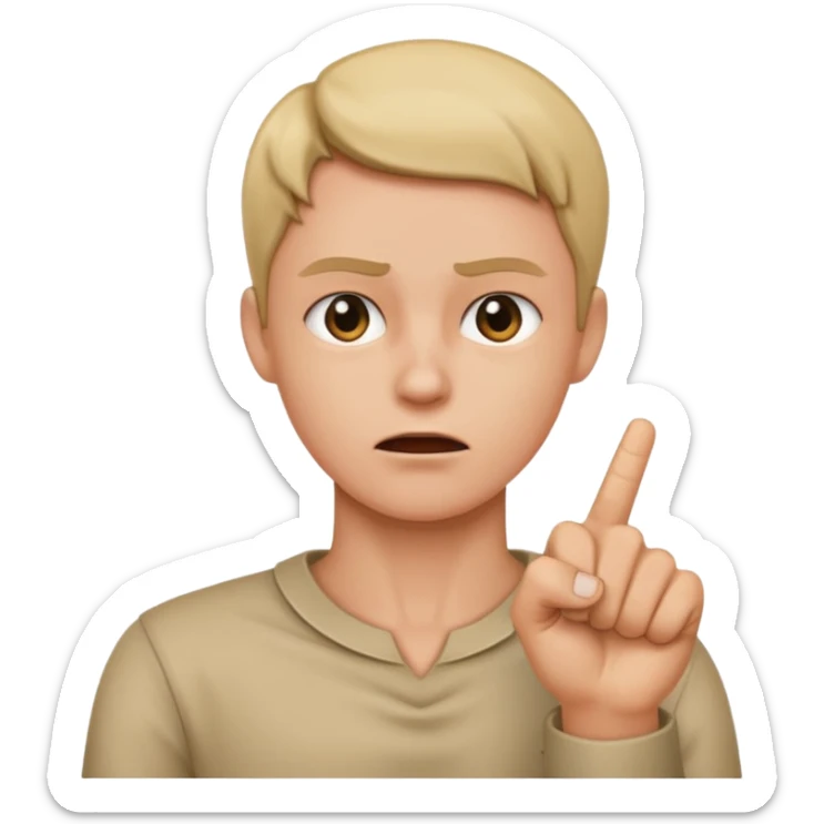 showing with your big finger on the neck like you want to kill them sticker