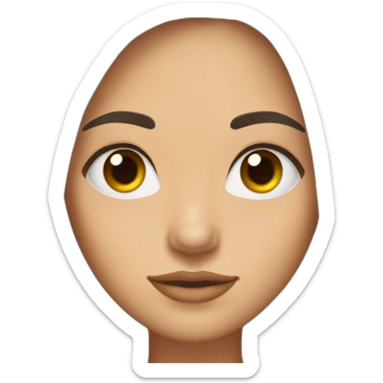 brunette with straight long hair and curtain fang, brown eyes and freckles sticker