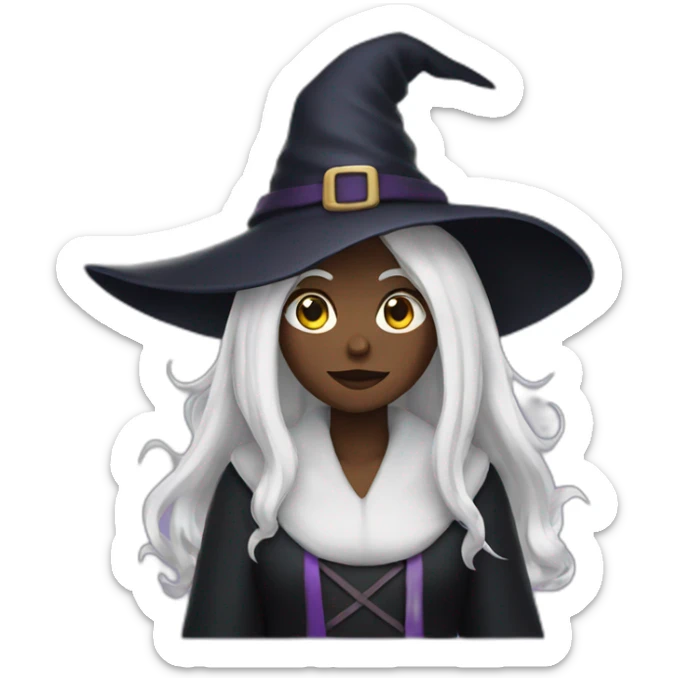 Witch with white hair sticker