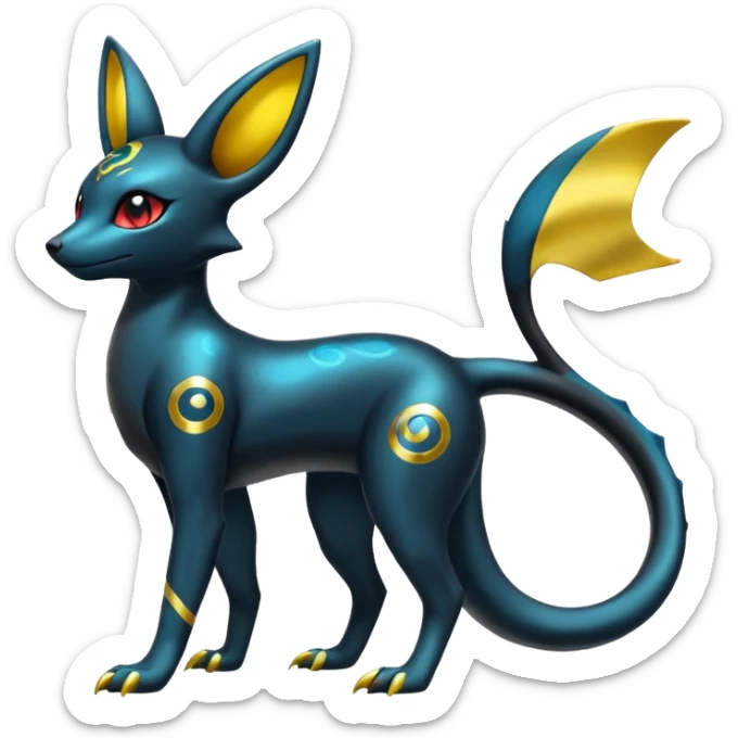Shiny Aural Umbreon-Amaura-Salandit-Fakémon-fusion (full body) sticker