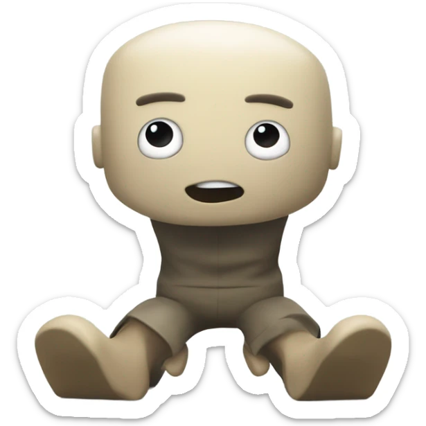Roblox noob crawling on the floor with only his head no torso and only arms and legs but they’re not actually attached to his head and he’s saying you are an idiot sticker