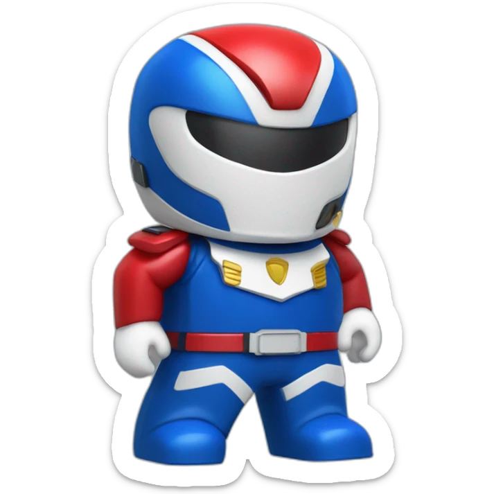 police power ranger full body blue and red and white police officer sticker
