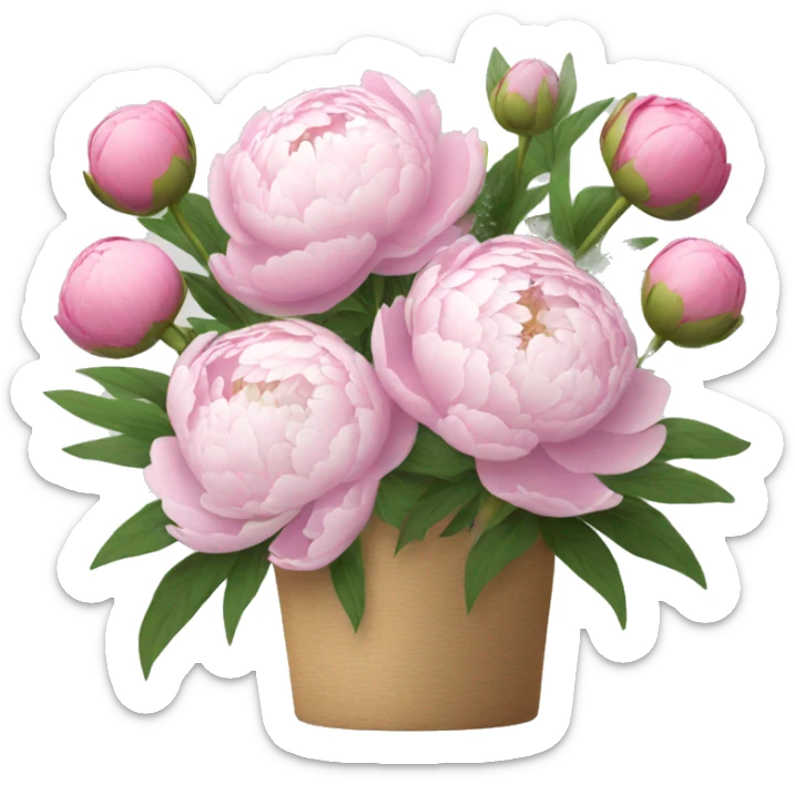 Peonies bouquet sticker