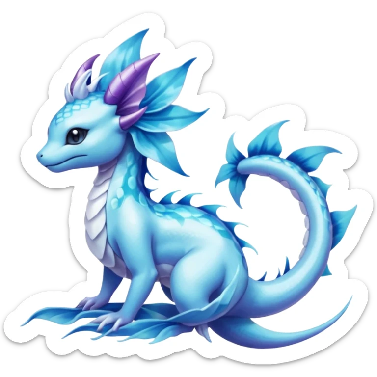 Primarina-Basilisk-Suicune-Amaura-Vaporeon-fusion-hybrid-creature  sticker