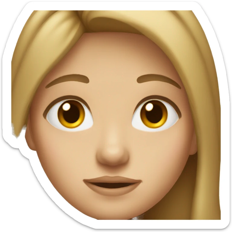 girl with brown eyes and dark blonde hair emoji whatsapp  sticker