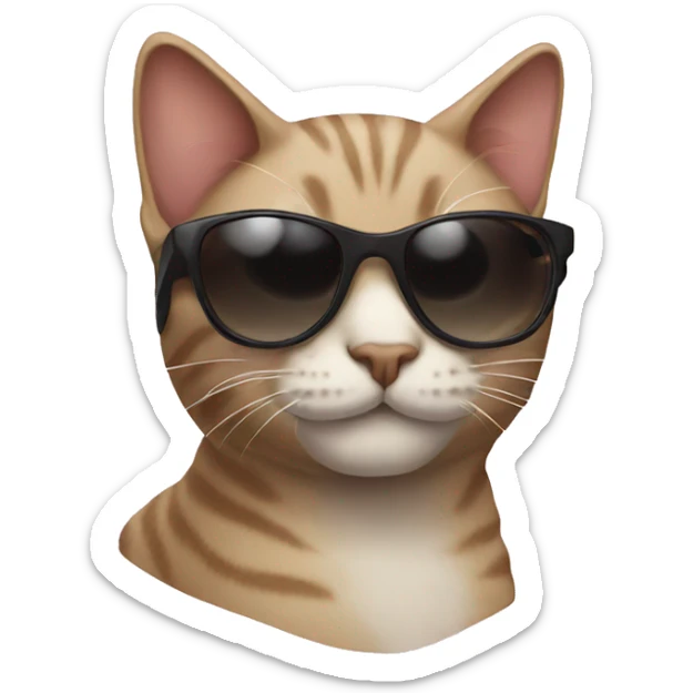 Cat with sunglasses sticker