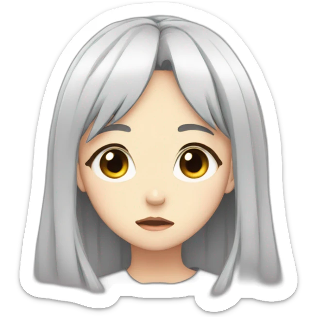 sad anime girl sticker