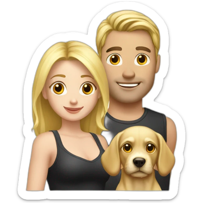 blond-hair-sexy-man-and-girl-with-dog sticker