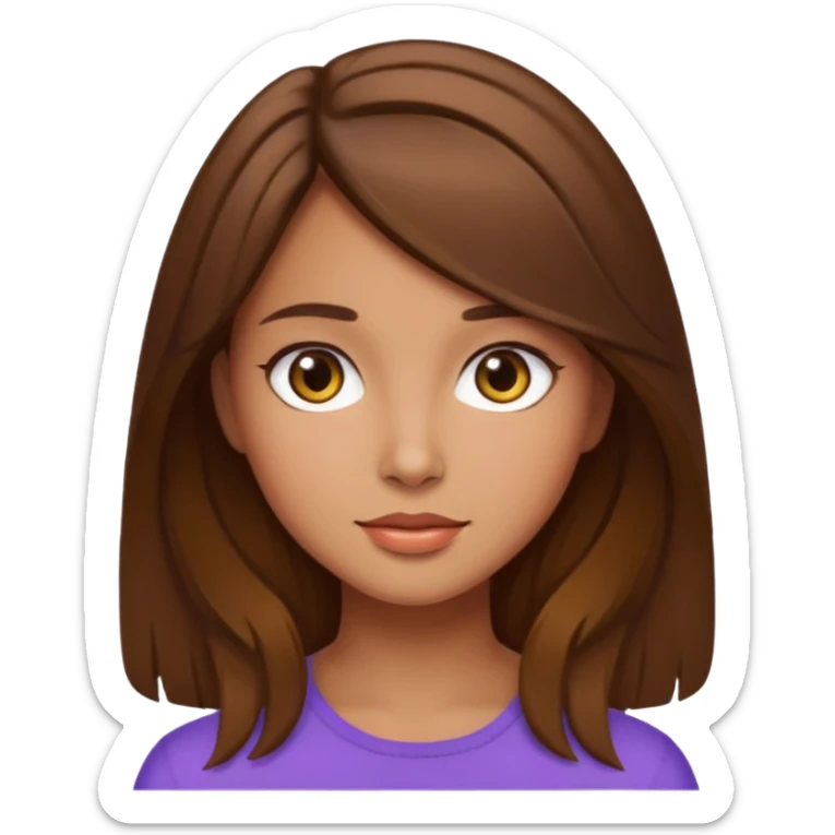 pretty girl with brown hair and olive skin sticker