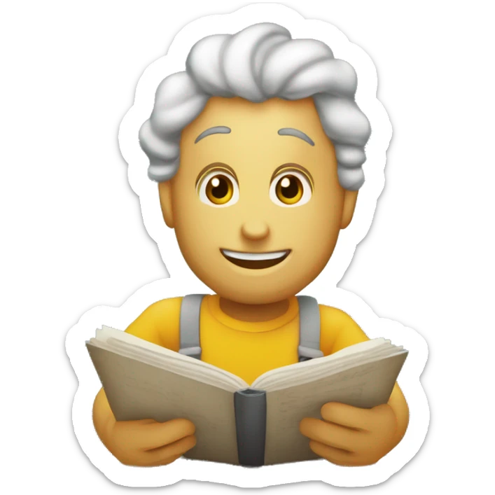 que este dividido en dos en una este feliz y relajada con notas musicales y libros y en la otra mitad una con expresión de estrés preocupación. sticker