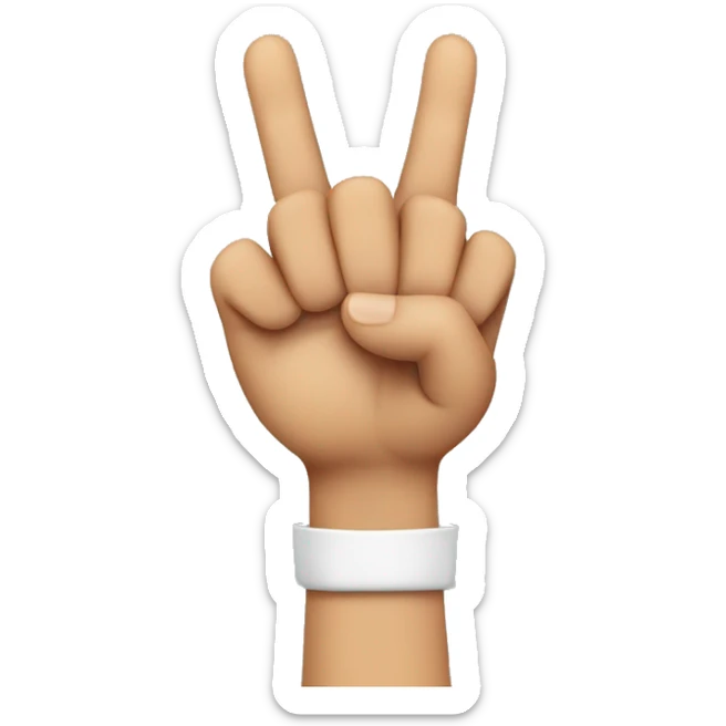 Two hands, one holding four fingers pointed up and the other holding 4 fingers pointed down, the thumb should be tucked  sticker