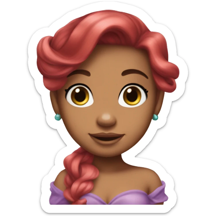 ariel mermaid mix baby boss, body and hair like ariel, face like baby sticker