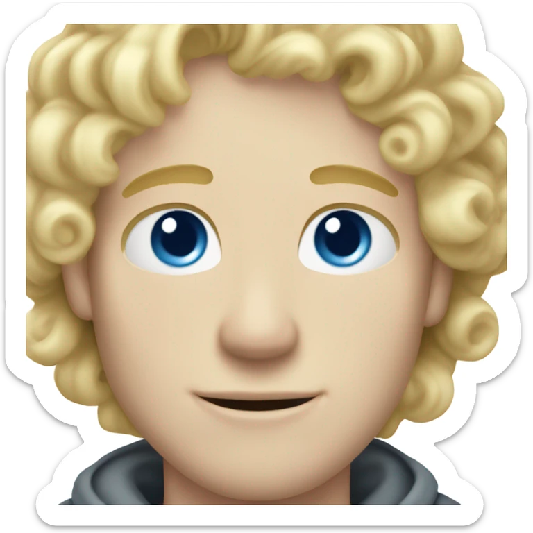 light curl blonde 30yo man blue eyed pale skin sticker