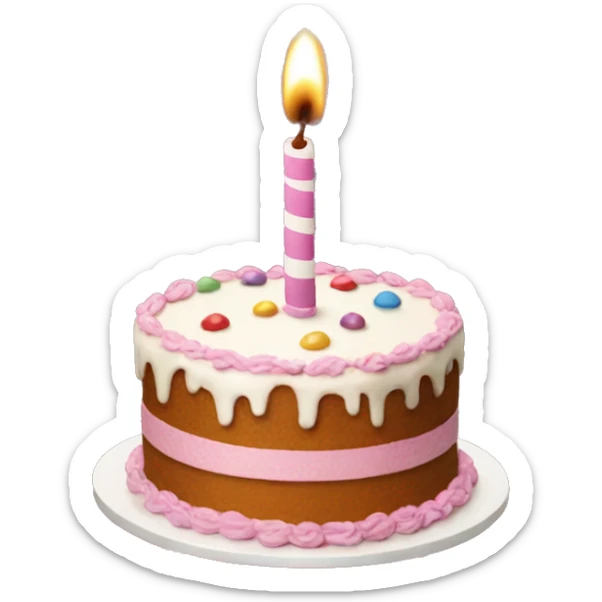 Birthday cake sticker