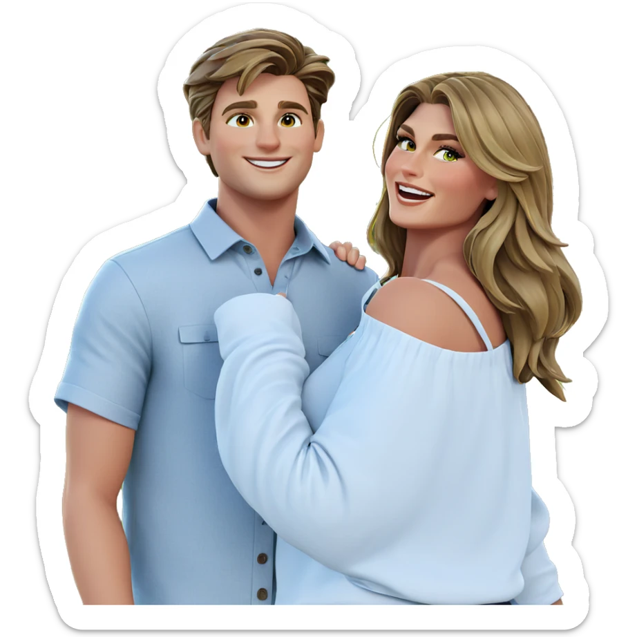 happy couple outdoors in sunshine sticker