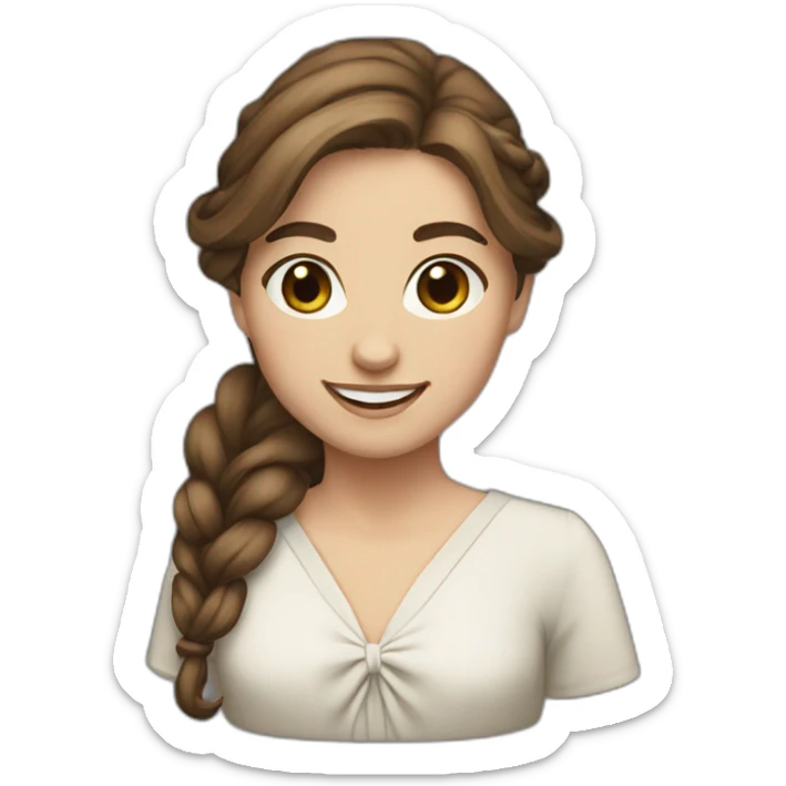 brown hair girl smiling long hair tied up formals sticker