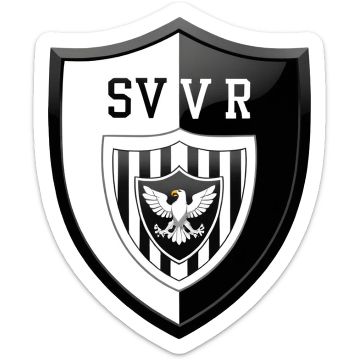 Football club Miros De Cer SV Angers logo, black and white striped shield with 1919 year, sports team emblem sticker