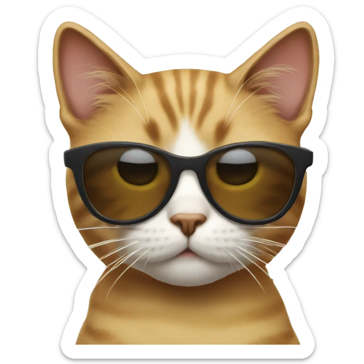 Cat with sunglasses sticker
