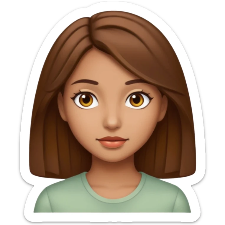 pretty girl with brown hair and light olive skin sticker
