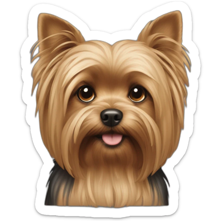 perro chiquito mezcla de yorki despeinado feo viejo pelo negro con canas sticker