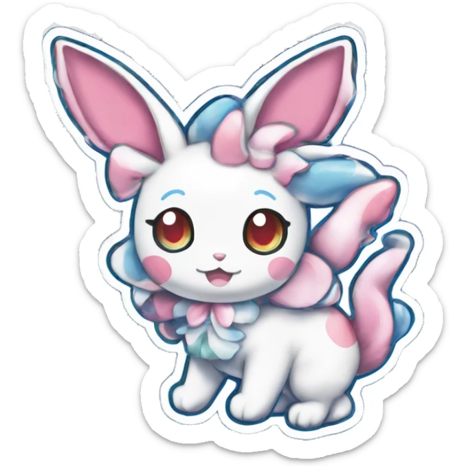 Kawaii Gorgeous Beautiful Shiny Sparkly Sylveon-Pokémon full body sticker sticker