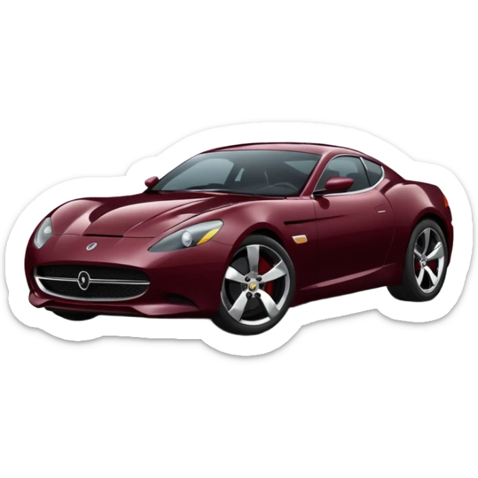 Car with classic look in maroon and black colour sports car look sticker