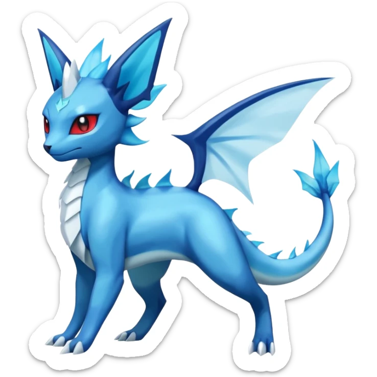 Salandit-Glaceon-Vaporeon-Salamence-hybrid-fusion (full body) sticker