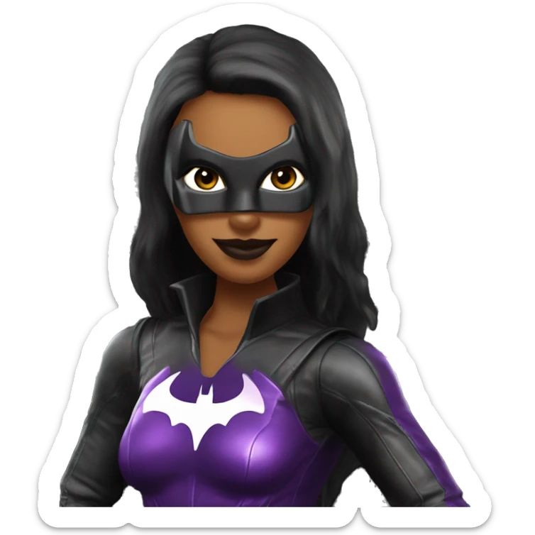 Batgirl in shiny leather, Hummer EV monster truck  sticker