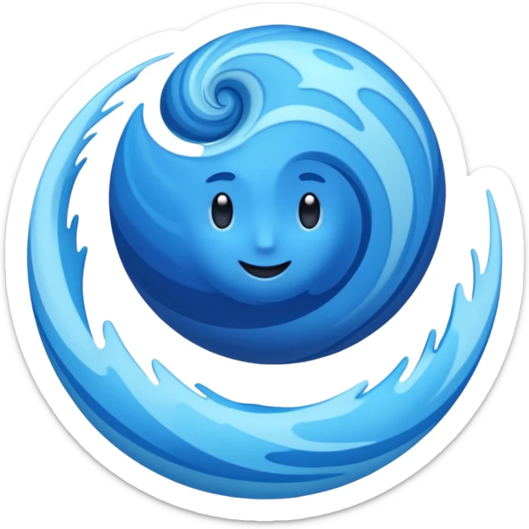 Can you make me an emoji of a blue planet? Without a face, an actual planet. I like swirls of different shades of blue but no clouds  sticker
