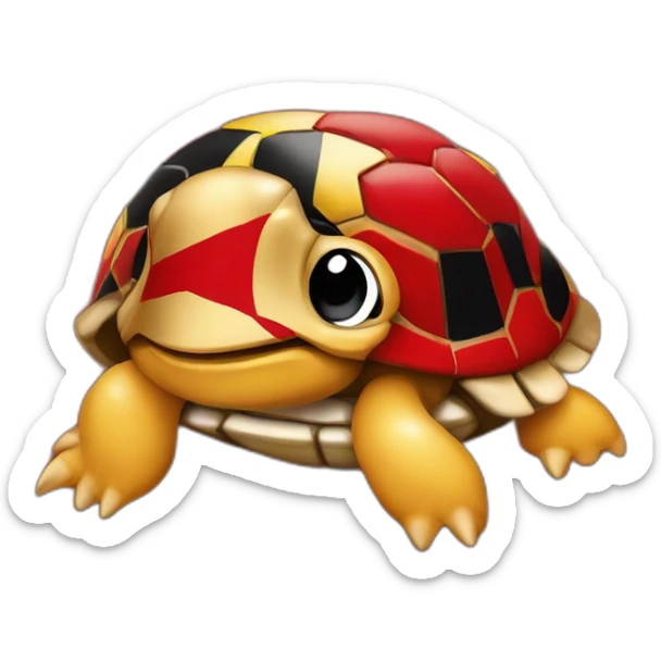 University of Maryland Mascot Testudo the terrapin, Red shell diamond back colors matching maryland flag red gold black yellow sticker
