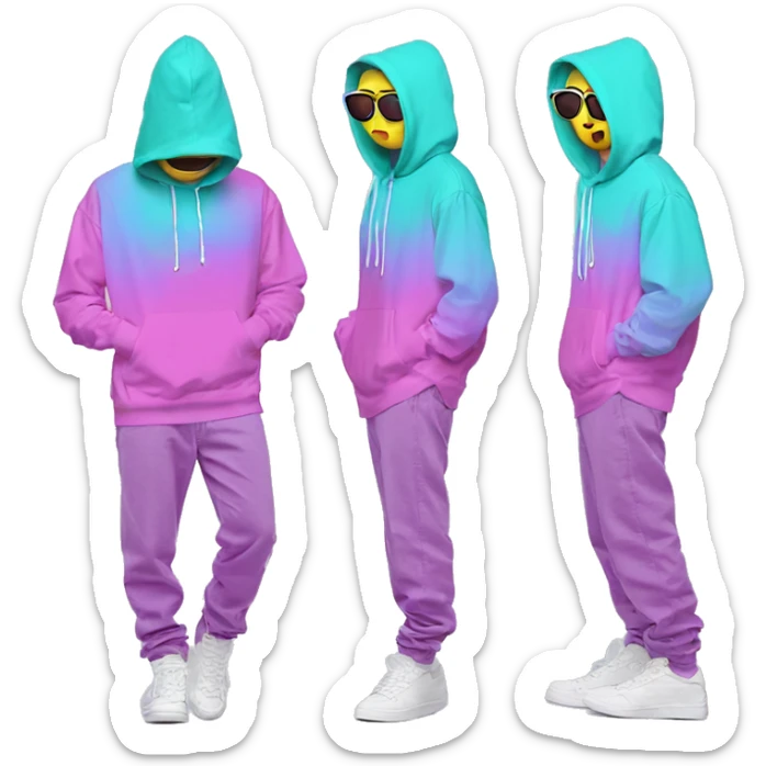 Vaporwave person hoodie dancing Skater fashion aesthetic baggy clothes graphic t shirt 420 sticker