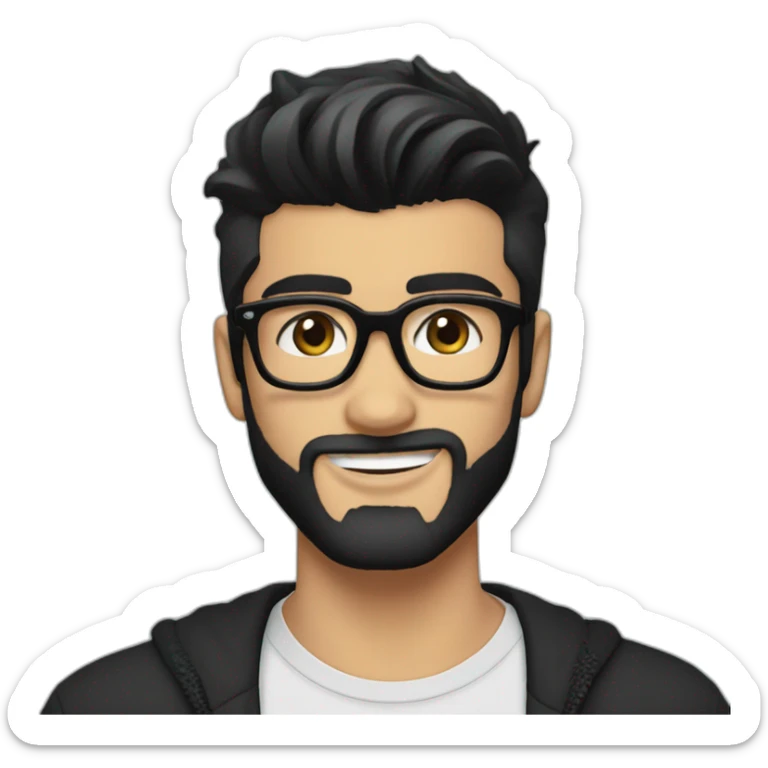 zayn malik sporting a pair of spectacles with beard and black hair sticker