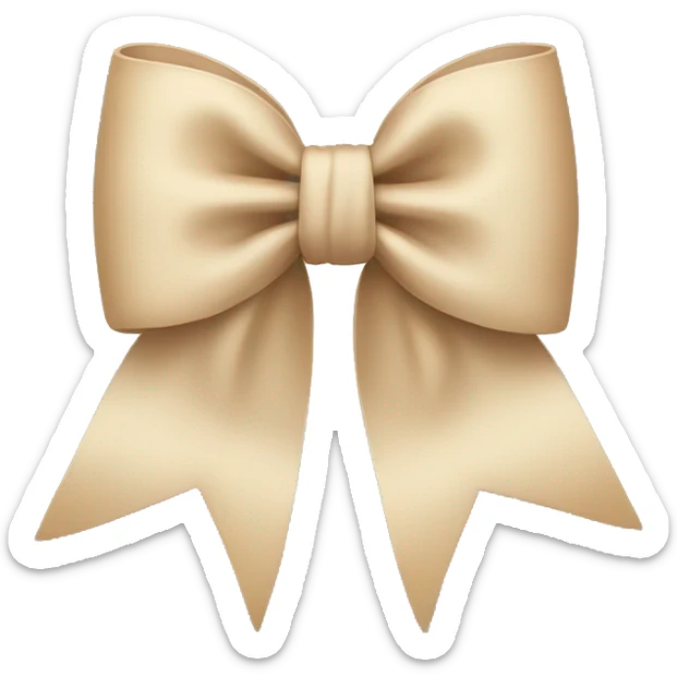 Beige bow sticker