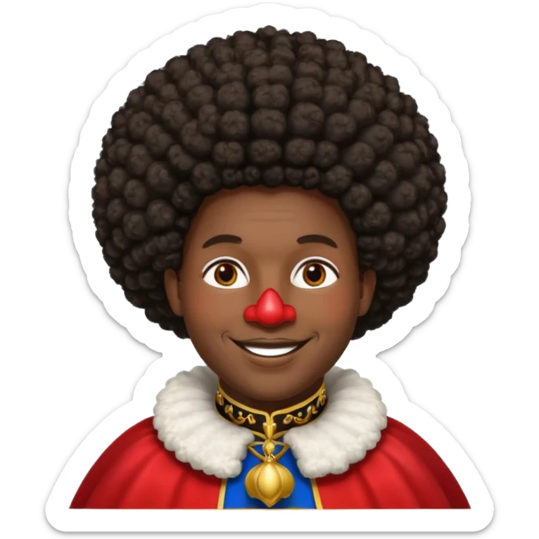 Zwarte Piet , de knecht van Sinterklaas. Met zijn kraag, Afro haar en een muts op zijn/ haar hoofd goofd sticker