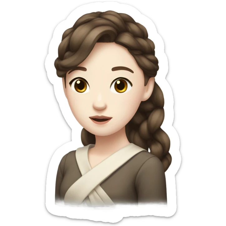 wonyoung, brown hair, pale skin, hair tied up and elegant vibes sticker