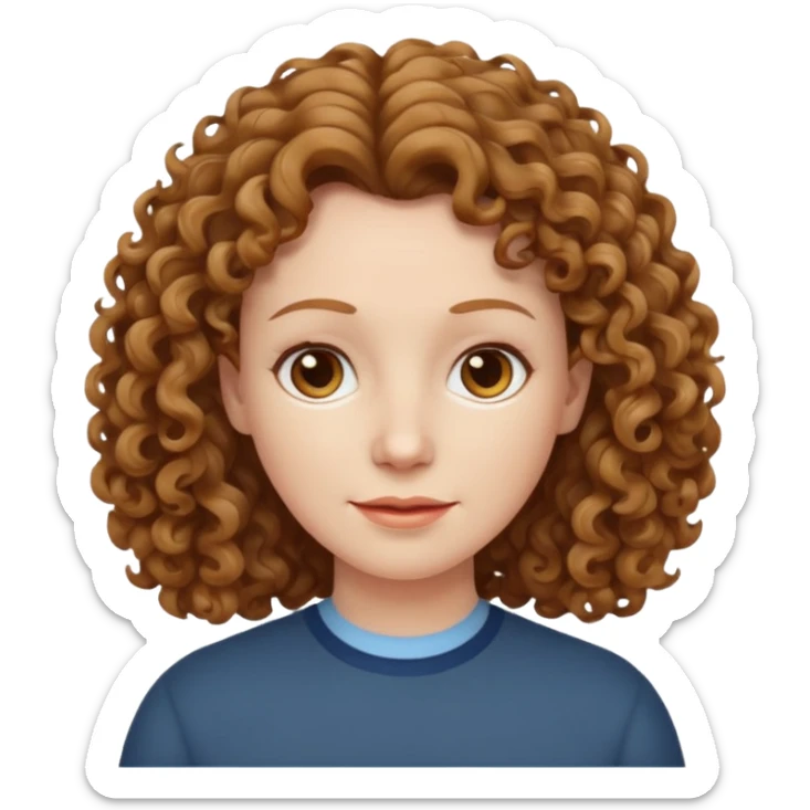 really long hair light brown curly pale skin middle age but really long hair sticker