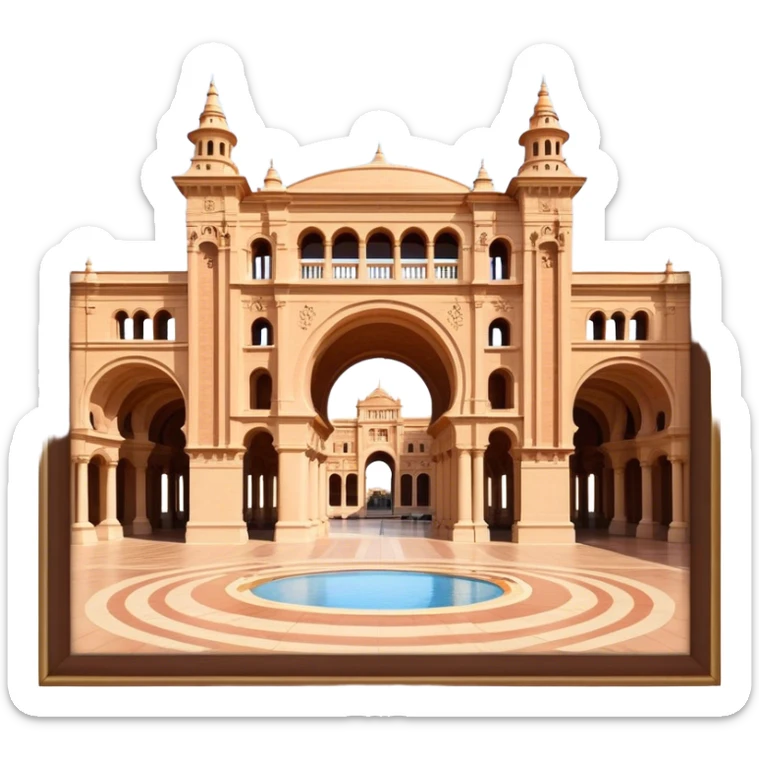 Plaza de España Landmark Emoji – Featuring its semicircular palace, grand arches, and decorative tilework. sticker
