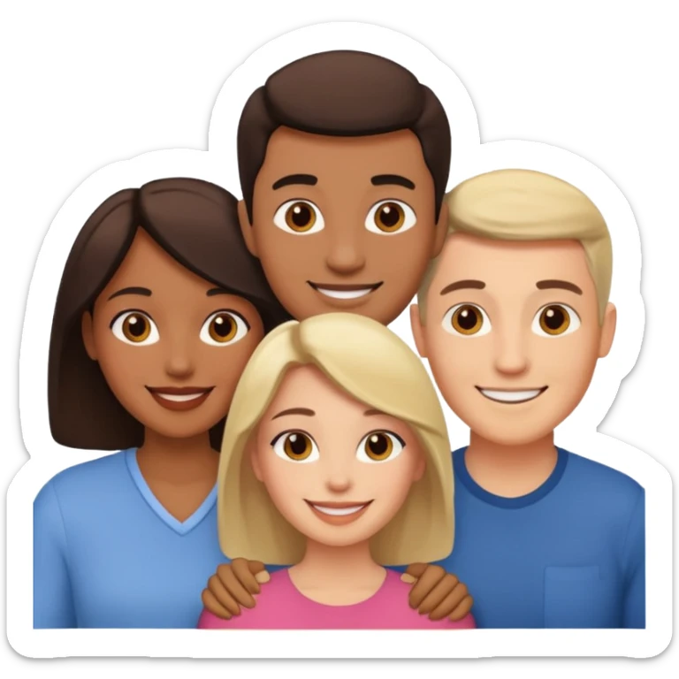 Un trouple : deux hommes  et une femme qui sont amoureux  ,  sticker