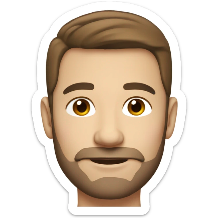 man with brown hair, white skin, and brown eyes, about 45 years old sticker