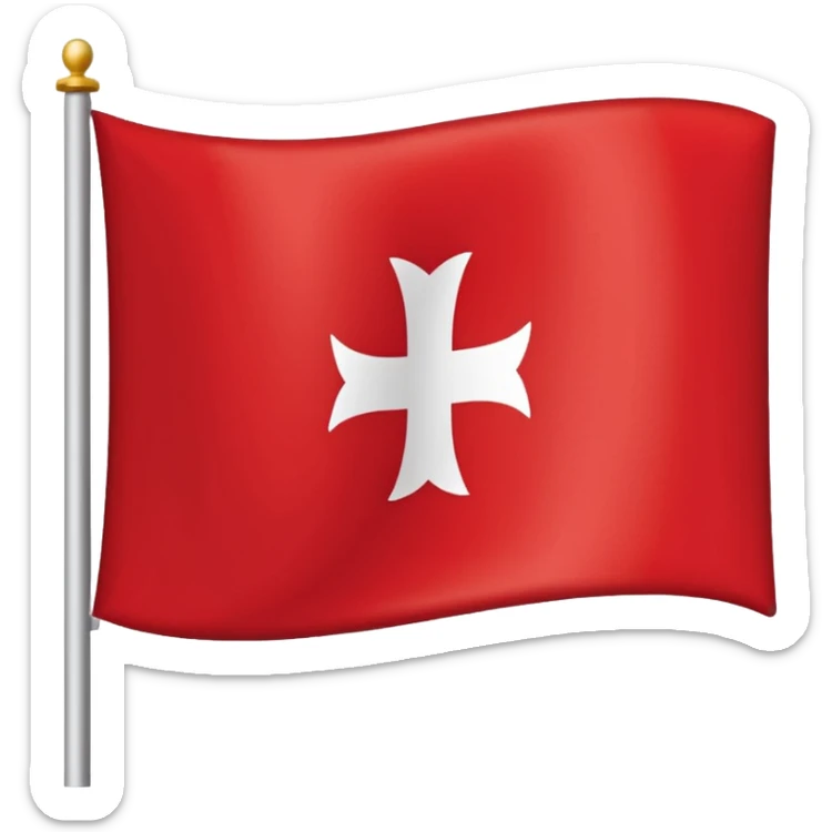 una bandera de fondo blanco, con una cruz que toca las 4 esquinas de la bandera sticker