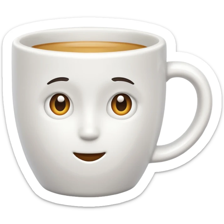 Empty white cup without face sticker