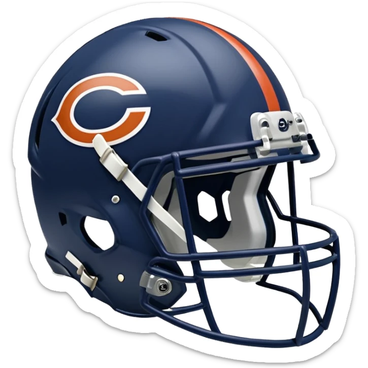 The Washington commanders football helmet and the Chicago Bears football helmet facing each other sticker